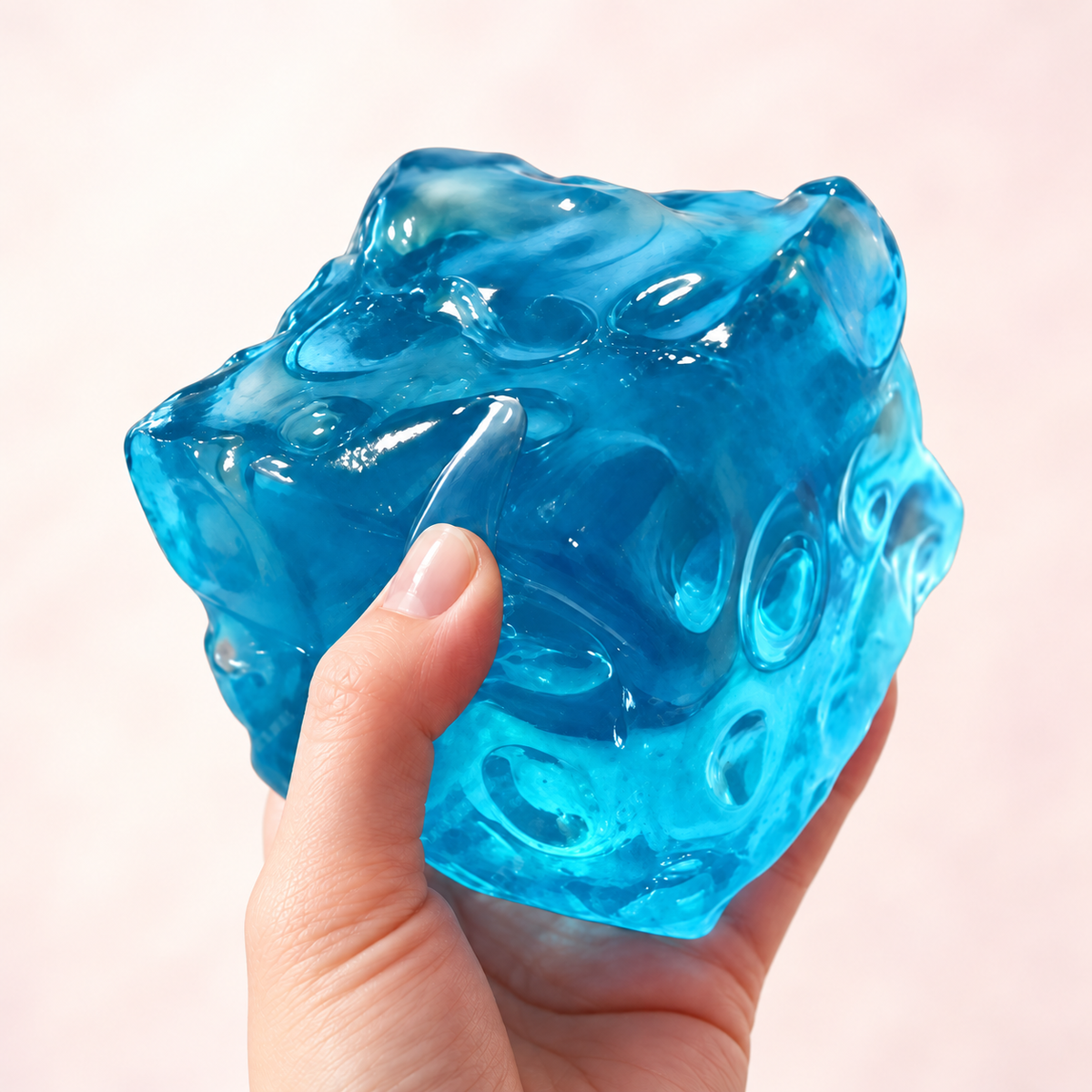 Blue / Clear Jumbo Jelly Cheese Cube